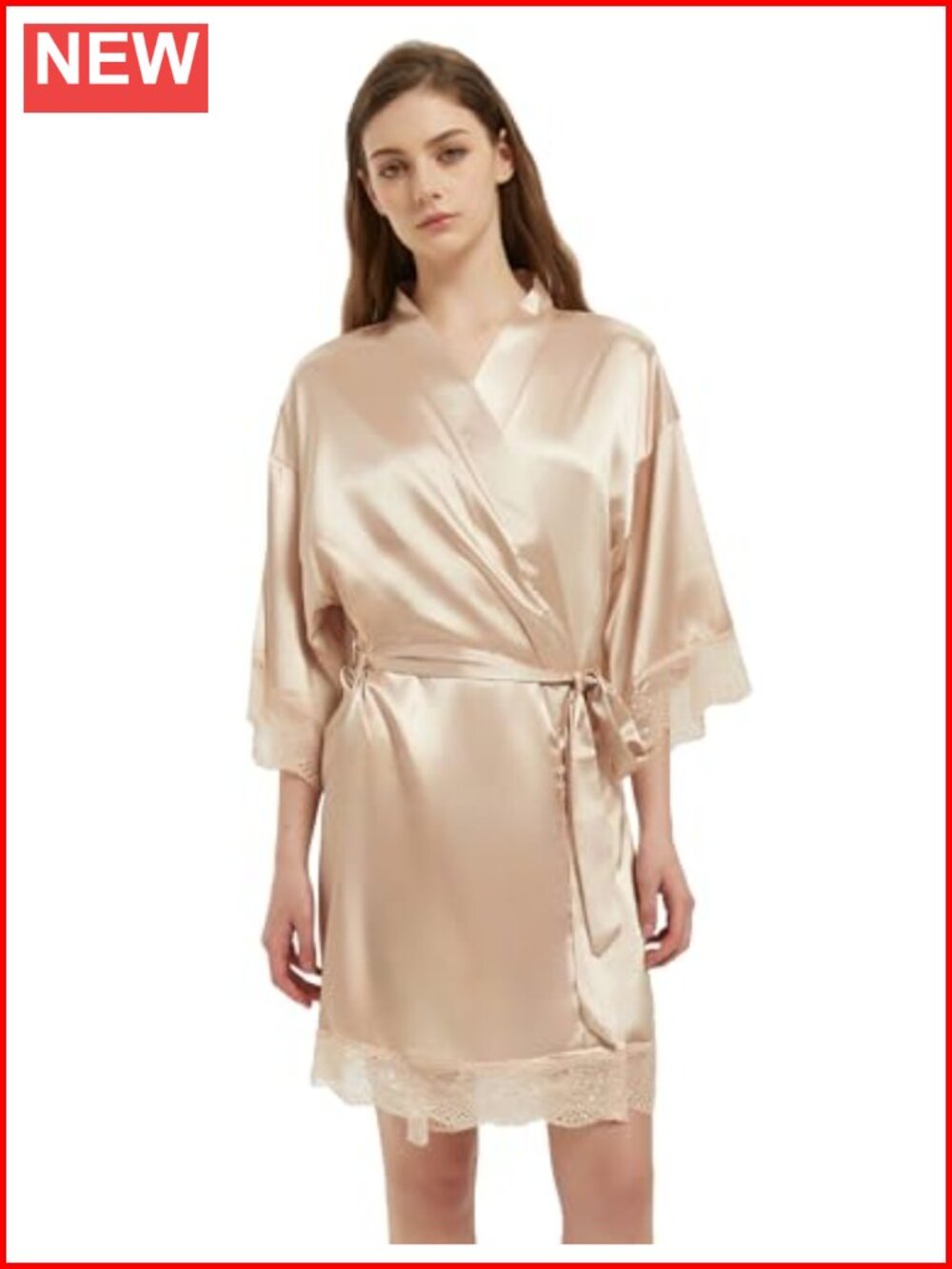 Satin Silk Lace Robe Bridal Bridesmaid Kimono Sleepwear